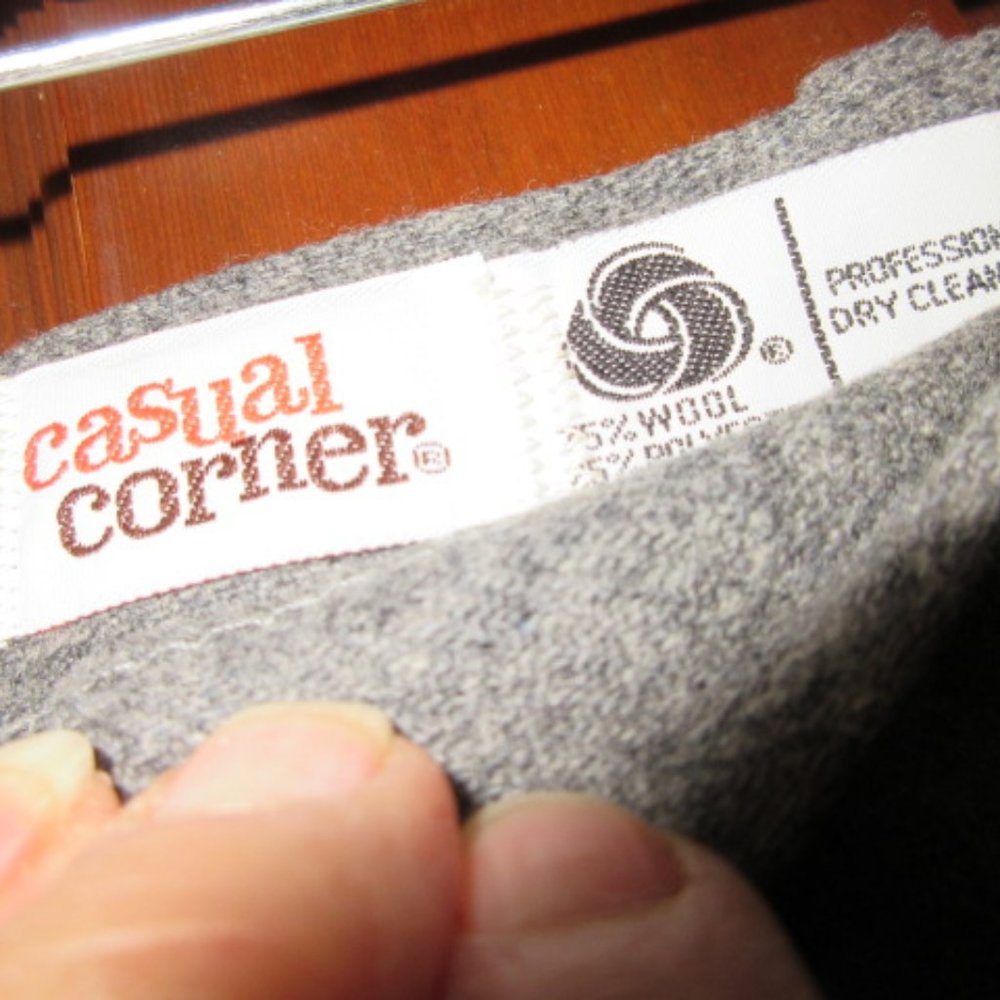 Long Gray Wool/Polyester Button Down Skirt W23 - image 3